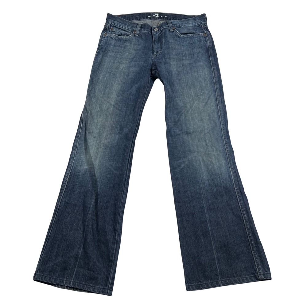 7 For All Mankind A-Pocket Jeans Womens 32 Blue Flare Leg Medium Wash T530061U